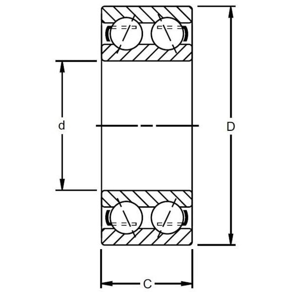 Double Row Angular Contact Ball Bearing, #5302